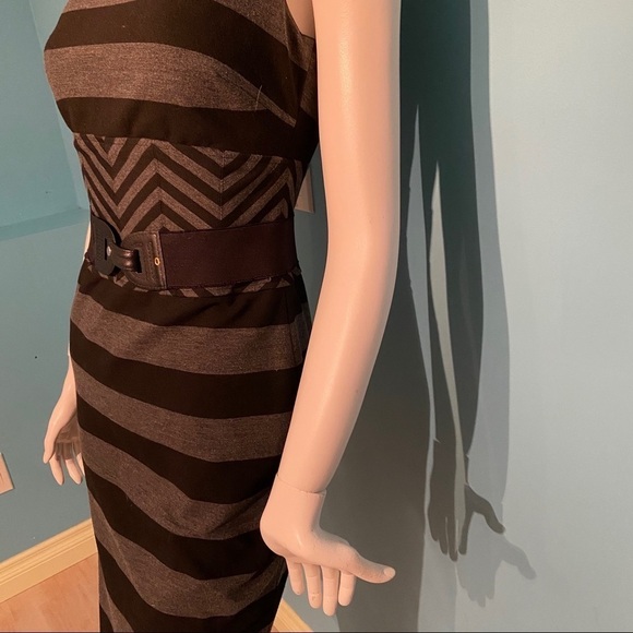 Cache women’s grey and black striped  pencil dress in size 0 - Picture 4 of 8